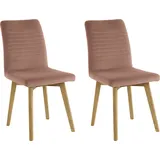 Esszimmerstuhl OTTO PRODUCTS "Alessja", braun (zimt, eiche natur, zimt), B:47cm H:94cm T:62cm, Holzwerkstoff, Massivholz, Polyester, Stühle, Esszimmerstuhl, Bezug aus Microfaser, Gestell aus Eiche Massivholz