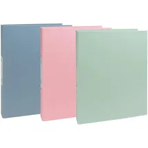 Exacompta 10x Ringbuch A4, 2 Ringe 30mm, RCkarton, AutentiK - sortiert