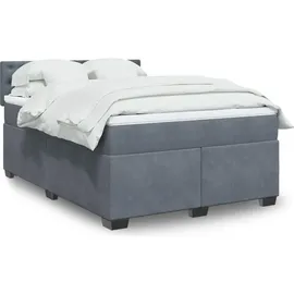 vidaXL Boxspringbett 140 x 200 cm Dunkelgrau