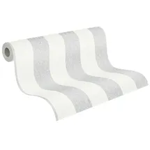 A.S. Création Vliestapete Streifen 53 cm x 10 m 390291 Grau/Weiß