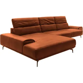 Musterring Wohnlandschaft MUSTERRING "MR 2490 Ecksofa mit erstklassigem Sitzkomfort, Long-Life-Leder", braun (cognac, b), B:342cm T:207cm, Sofas, Wohnlandschaft, Bronze-Fuß Sitzhöhe 46cm, wahlweise mit Funktionen, Maße 342 x 207 cm
