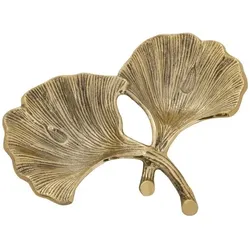 Amagohome Dekoschale Schale Aluminium Ginkgo 2 Blatt Blattschale : gold