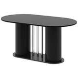 designimpex Esstisch Design Esstisch HCE-111 Oval Hochglanz ausziehbar Tisch Esszimmer rund schwarz