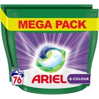 Ariel Waschmittel Pods All-in-1, Color Waschmittel, 76 Waschladungen (2x38), Fleckenentfernung selbst bei niedrigen Wassertemperaturen