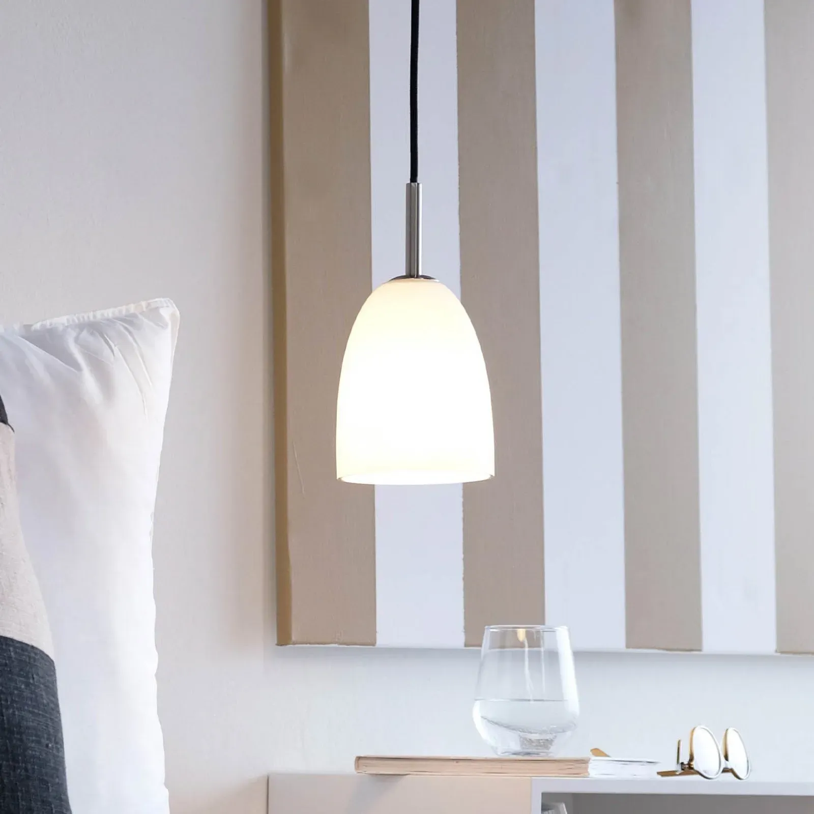 Pendelleuchte Dyberg Larsen, Jazz, dimmbar, Weiß, für Wohnzimmer, Glas, Skandinavisch - 20