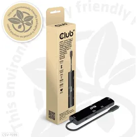 Club 3D USB4 Gen3x2 Typ-C, 6-in-1 Hub HDMI 8K60Hz oder 4K120Hz, 2xUSB Typ-A 100W