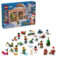 LEGO City Adventskalender 2024, Urlaub Countdown Geschenk ab 5 Jahren, 24 Überraschungen für Kinder, lustige Miniatur-Weihnachtsfiguren mit festlichen Pullovern, Weihnachtsmann und Mrs. Claus