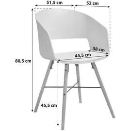 Actona 2er-Set Stuhl Luna Lederoptik Weiß