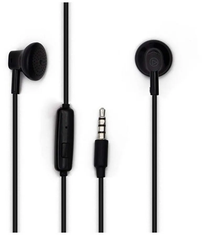 Vivanco Smartphone-Headset (Musikgenuss mit starkem Bass, Extrem leicht: nur 14g, Kontrollein) schwarz