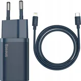 Baseus Super Si Quick Charger 1C 20W with USB-C cable for Lightning 1m (blue)