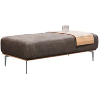 W.Schillig Polsterhocker »run«, mit elegantem Holzsockel, Füße in Silber