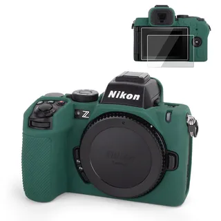 VOVMOEYA Tasche für Nikon Z50II mit 2 Displayschutzfolien, Z50 II Silikon Kameratasche, Soft Schutz Leichtgewicht
