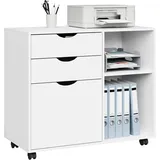 Woltu Rollcontainer 80 x 69,5 x 39,5 cm weiß