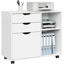 Woltu Rollcontainer 80 x 69,5 x 39,5 cm weiß