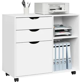 Woltu Rollcontainer 80 x 69,5 x 39,5 cm weiß