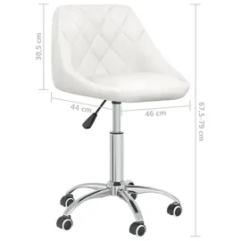 vidaXL Bürostuhl Drehbar Kunstleder Weiß