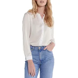 vestino Damen Bluse mit Glitzer Pailletten Sommer-Bluse Frühlings-Bluse 901239 Weiß - 40