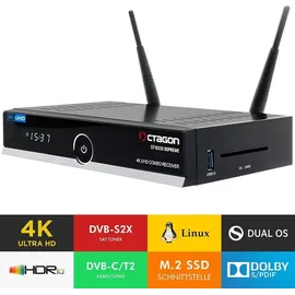 Octagon SF8008 V3 Supreme UHD 4K Combo-Receiver DVB-S2X & DVB-C/T2, E2, M.2, Dual-WiFi) 512 GB SSD