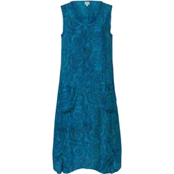 Viskose-Kleid, Muster blau, 48