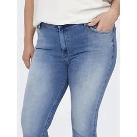 ONLY CARMAKOMA "CARWILLY REG CAPRI", Damen, Gr. 46, N-Gr, blau (light medium blau denim), Denim/Jeans, Obermaterial: 92% Baumwolle, 6% Elastomultiester, 2% Elasthan, regular fit ca. Mitte Wade, Jeans, Baumwollmischung, regular fit