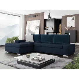 Mirjan24 Ecksofa Dunkelblau, Textil, 5-Sitzer, L-Form,Rechteckig, 265x185 cm, Wohnzimmer, Sofas + Couches, Wohnlandschaften, Ecksofas