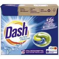 Dash Alpen Frische 3in1 Vollwaschmittel-Caps für weiße Wäsche I 18 Waschladungen