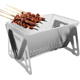 BAOK Klappgrill | Kompakter klappbarer Grill aus Edelstahl,Leichter Grill für Picknicks, Rucksacktouren, Hinterhöfe und zum Überleben