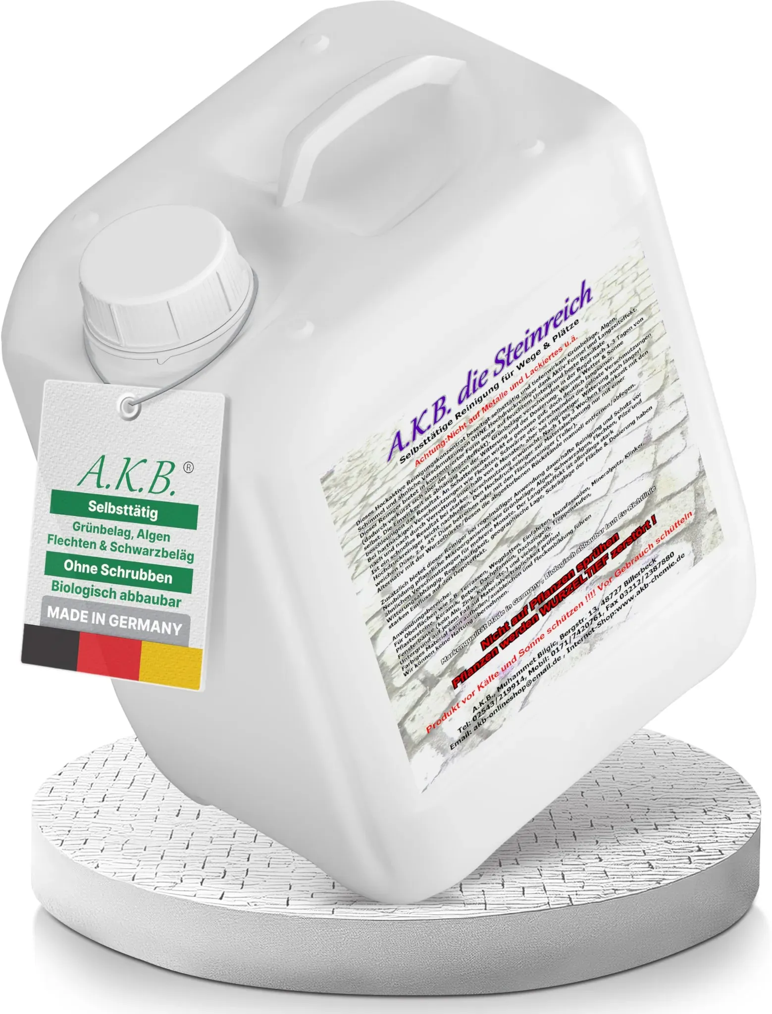 a.k.b steinreich gr�nbelagentferner steinreiniger intensiv aussen 2,5l