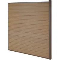 Mendler WPC-Sichtschutz Sarthe, Windschutz Zaun, Alu-Pfosten Erweiterungselement, 1,85m teak