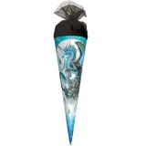 ROTH Schultüte Eisdrache 22 cm klein - rund Tüllverschluss