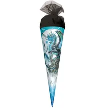 ROTH Schultüte Eisdrache 22 cm klein - rund Tüllverschluss