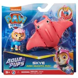 Spin Master Paw Patrol Aqua Pups - Hero Pups Actionfiguren-Set mit 1 Skye Welp und 1 Rochen Figur, 5 cm, Mehrfarbig