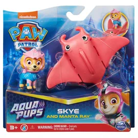 Spin Master Paw Patrol Aqua Pups - Hero Pups Actionfiguren-Set mit 1 Skye Welp und 1 Rochen Figur, 5 cm, Mehrfarbig