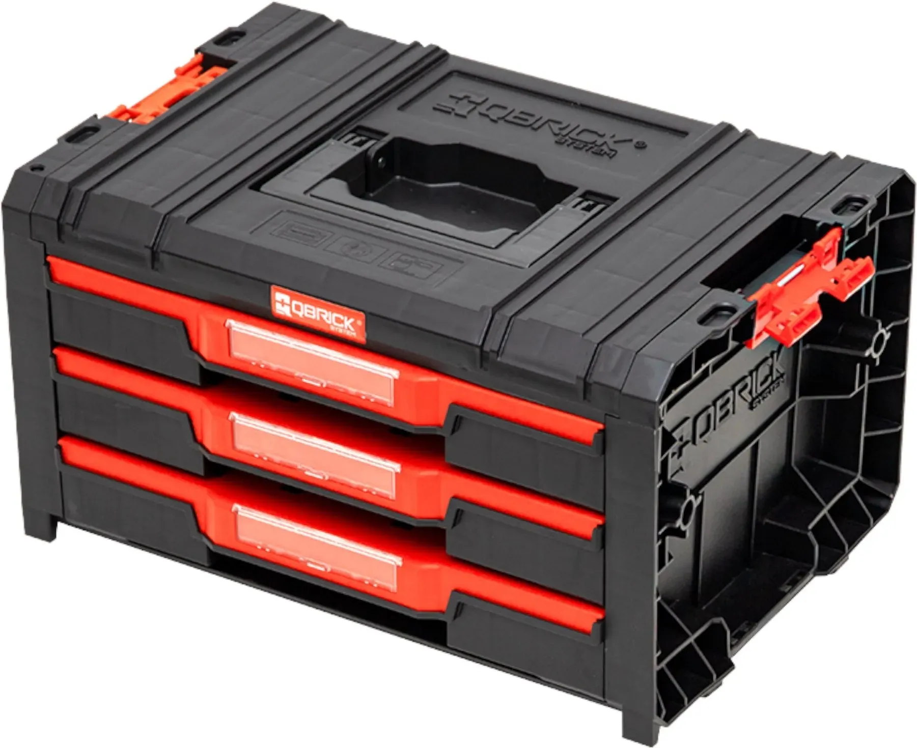 Qbrick System PRO Drawer 3 Toolbox 2.0 Expert stapelbar 450 x 310 x 244 mm 3x 4,5 l IP54 mit drei Schubläden 21 Inlays (Amazon only)