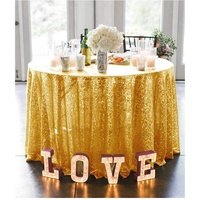 ShinyBeauty Runde Tischdecken, 125 cm, Goldfarbene Pailletten-Tischdecke für runde Tische, Hochzeit, Party, Bankett, runde Pailletten-Tischdecke, Outdoor-Tischdecke (125 cm, Gold)