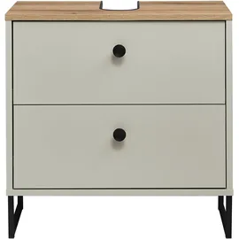 BASIC by Balculina Waschbeckenunterschrank Linea (1-St) Breite 60cm, U-Profil Füße, Unterflurauszug beige