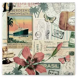 Airlaid Serviette Travel the world 40 x 40 cm, 50 Stück - Mank