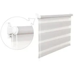 Doppelrollo Duorollo 85 cm breit 200 cm lang grau inkl. Seilzug Fensterrollo Klemmrollo Jalousie