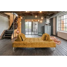 KAWOLA Schlafsofa Wiolo Velvet cognac