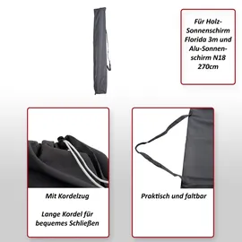 MCW Schirmhülle für 3m Sonnenschirm Polyester Anthrazit
