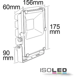 ISOLED Außenstrahler Aluminium 20 W 2550 lm schwenkbar grau