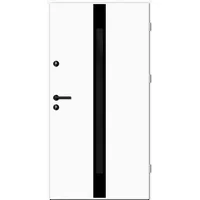Aluminium-Stahl Nebeneingangstür "PALITA" BLACKLINE Weiß RAL 9016 beidseitig außen öffnend DIN rechts