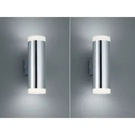 meine wunschleuchte Spiegelleuchte 2er Set Warmweiß Silber 17 cm