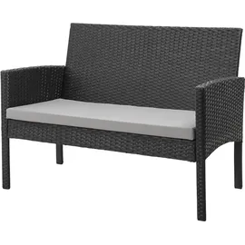 Svita BROOKLYN XL Rattan-Essgruppe schwarz