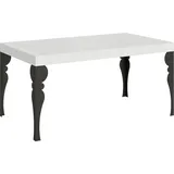 Paxon Ausziehtisch 160/244x80 cm, Esche weiß, Beine anthrazit - Weiß