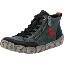 Rieker Damen Stiefel in schwarz/darkolive/flamme | Gr.: 40