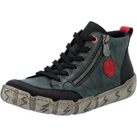 Rieker Damen Stiefel in schwarz/darkolive/flamme | Gr.: 40
