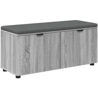 vidaXL Flurbank mit Kissen mit Regal 100 x 38 x 46 cm Grau