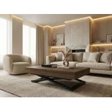 WFL GROUP Cavetta Braun Walnuss 120-200 x 80 x 27-76 cm