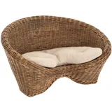 Lotus-Stuhl Meditationssessel aus Rattan/Yoga Sitz  (Vintage Braun, mit Kissen)
